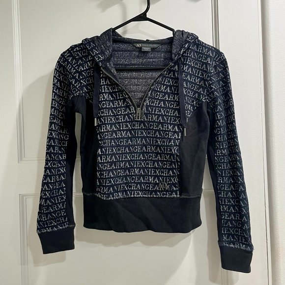 Armani Exchange cropped hoodie - Picture 1 of 7